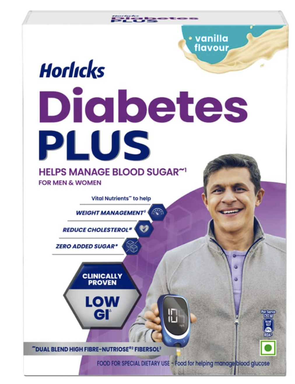 Horlicks Diabetes Plus Powder - Vanilla, Flavour 400 grm